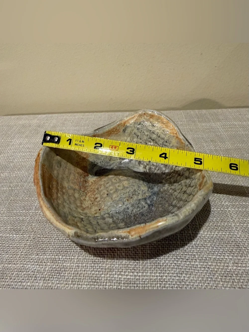 Vintage Gerrol Benigno Studio Pottery Wabi Sabi Textured Ceramic Bowl Signed